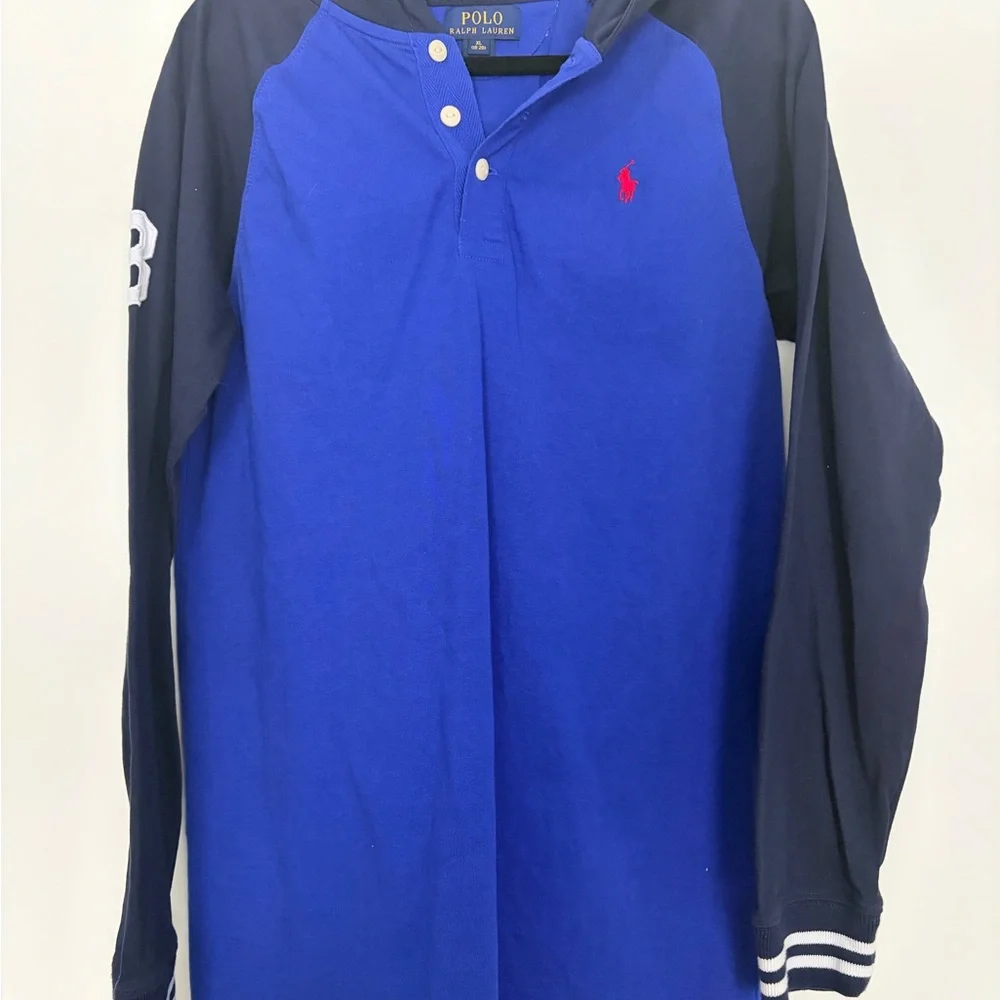 Polo by Ralph Lauren Blue and Navy Kids Long Sleeve Shirt - Picture 1 of 7
